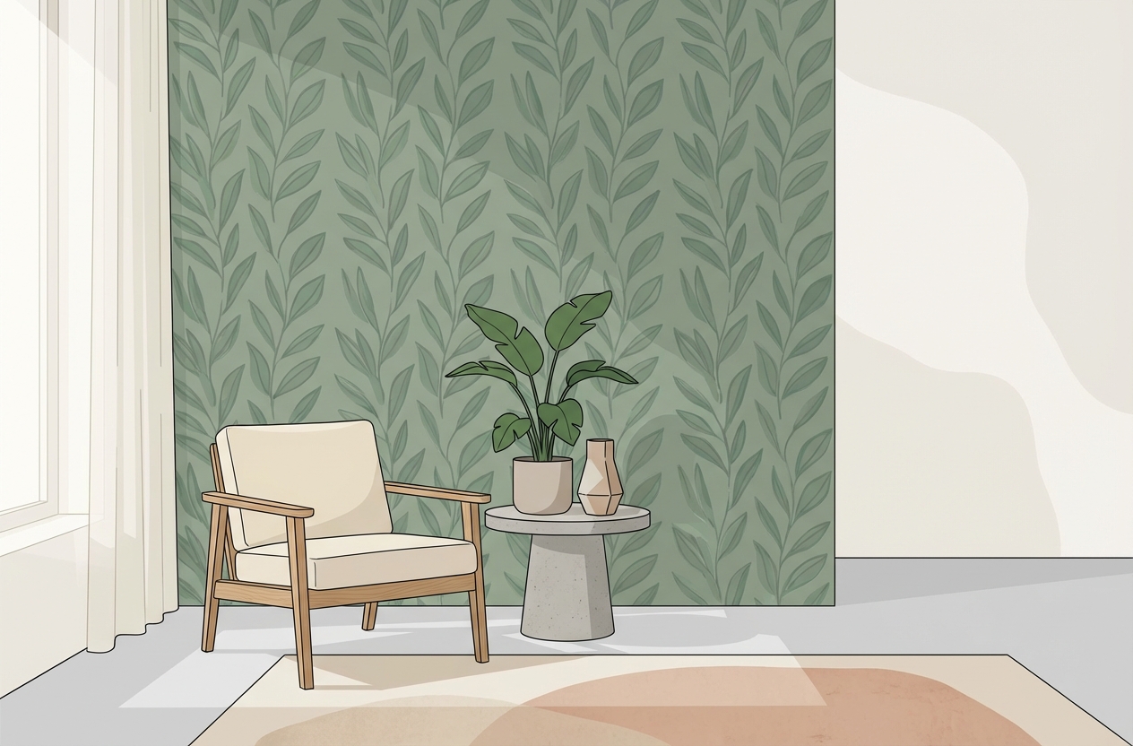 Зеленые обои в интерьере: тренд 2025 года набирает популярность в Казахстане
