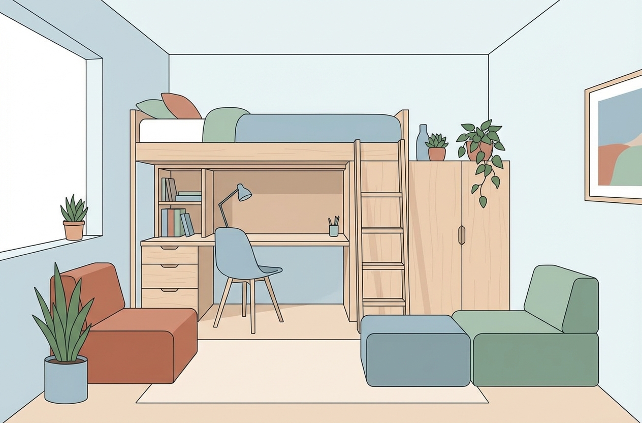 Идеи для оформления студенческой комнаты: тренды 2025 года