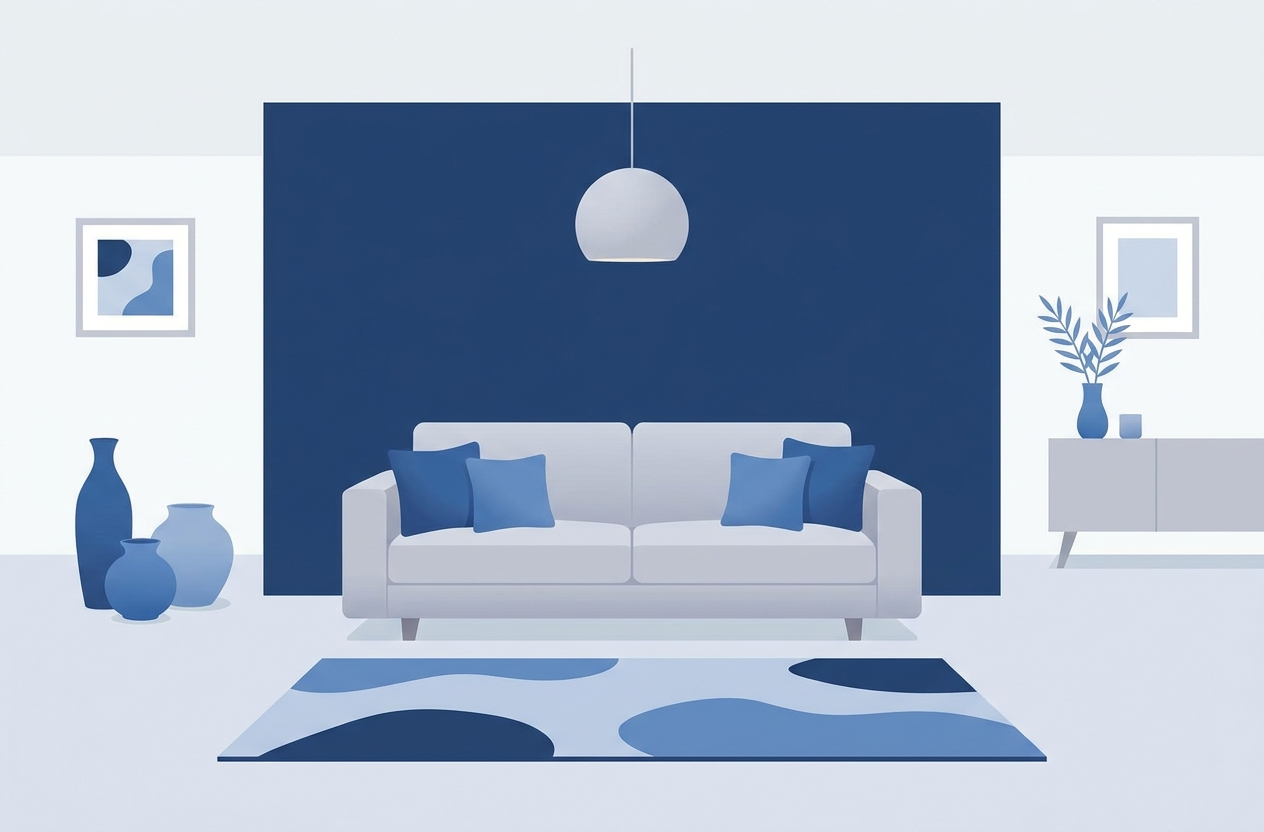 Синие акценты в интерьере: как использовать blue background в дизайне дома | Invogue.kz