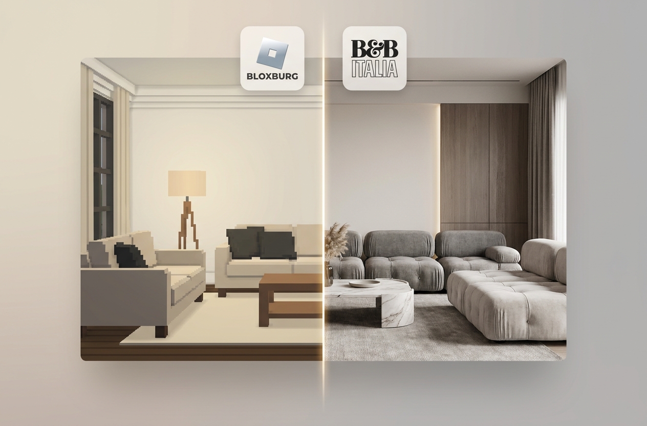 Bloxburg Room Ideas: интерьер в стиле B&B Italia