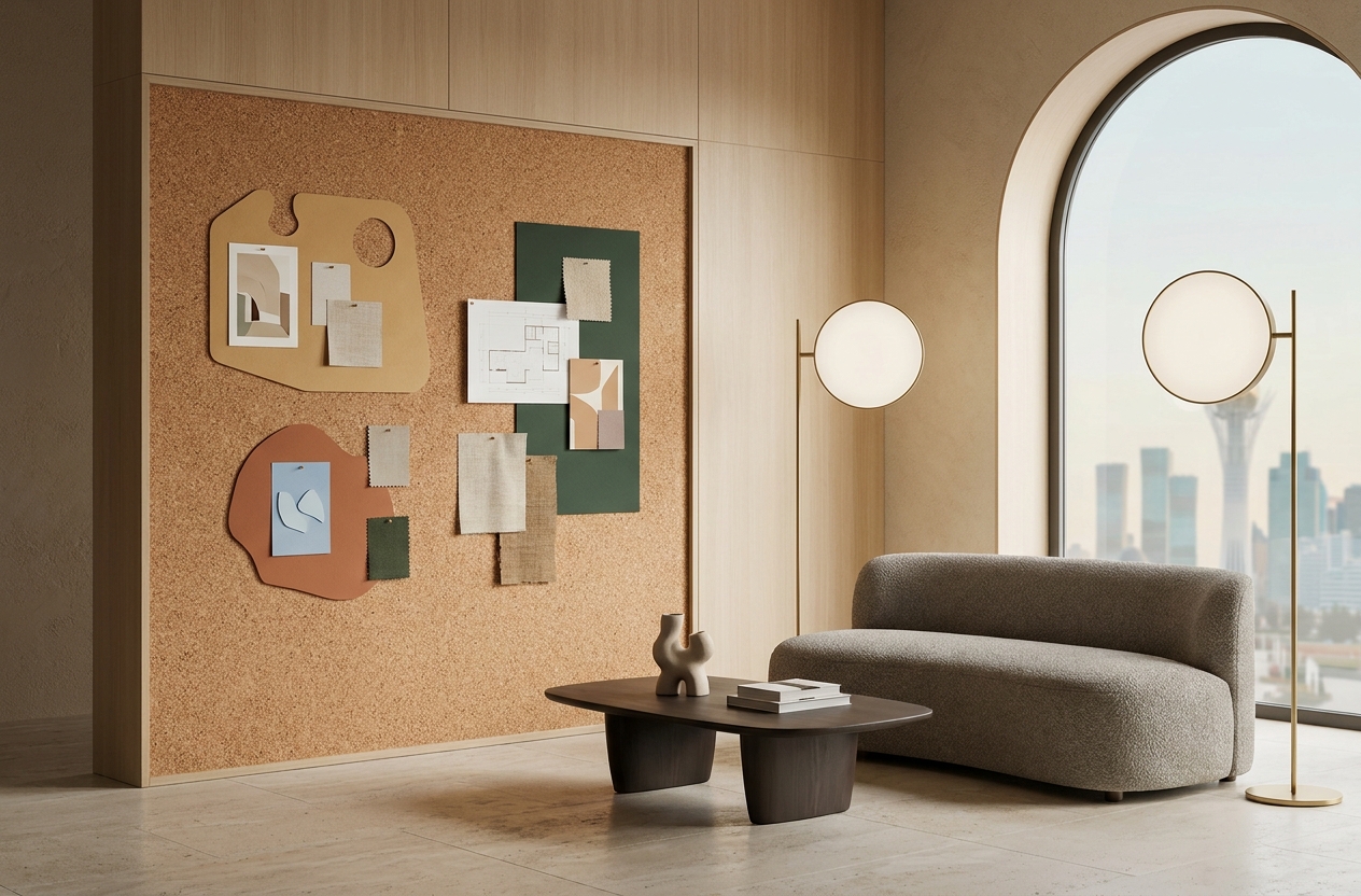 Cork board в интерьере: идеи от B&B Italia в Казахстане