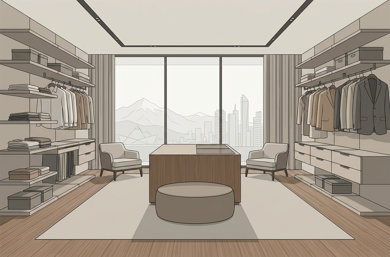 Walk-in closet и мебель B&B Italia в Казахстане