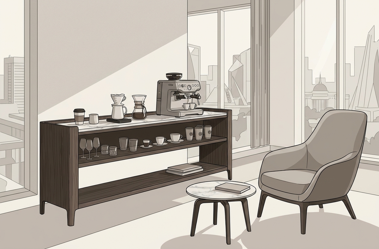 Coffee Bar Ideas: зона кофе с B&B Italia в Казахстане